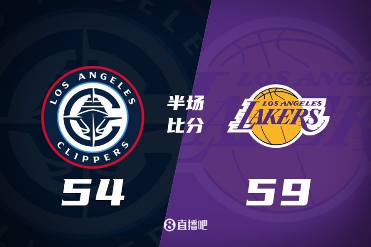  洛城德比！老詹高效砍17分 里夫斯傷退 哈登13+5 湖人半場領先5分