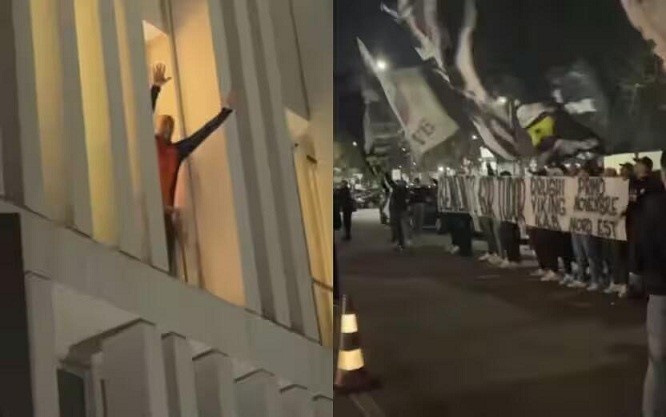  都體：尤文球迷來到酒店外支持新主帥，圖多爾向球迷們揮手致意