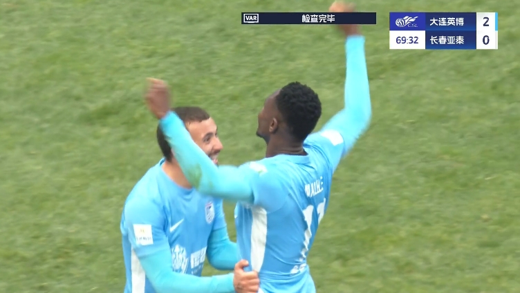  馬萊萊大連處子球！呂焯毅助攻馬萊萊破門，大連英博2-0亞泰